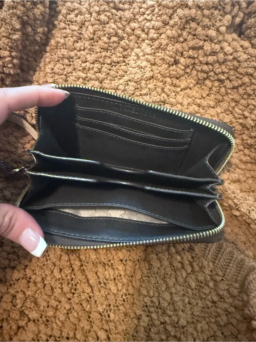Michael Kors Black and Brown Signature Wallet & Wristlet Set